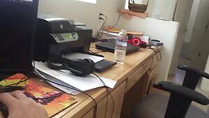 Working from home blowjob