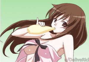 LF color source: 1girl, cream?, , brown eyes, brown hair, long hair, lingerie