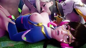 D.va Gets Her Pussy Fucked And Tits Sucked