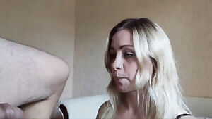 Sexy Blonde Wife Giving Blowjob And Taking It Up Her Tight Butt