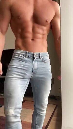 Bro checkin' out his new denims