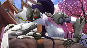 Widowmaker sucking off Genji.