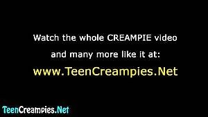 Teen takes cum in pussy