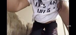 Teasing with her big boobs