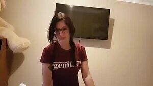 Cute girl hungry for big dick