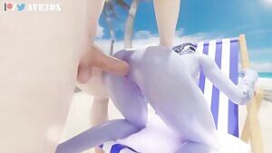 Widowmaker anal fuck on the beach