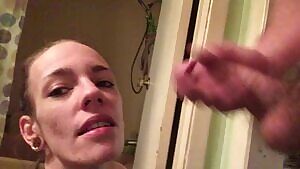 Cum shot on my wife’s mouth😍 she’s so pretty when I’m cumming on her face😜