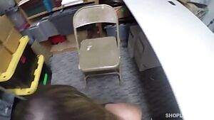 Manager fuck dogy style cute chick on the table