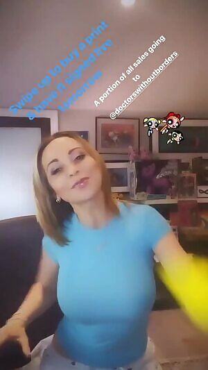 Tara Strong bending over