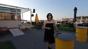 Flashing Boobs Near a Bunch of Guys