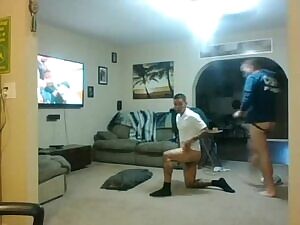 Latino military man breeds open door slut bottom