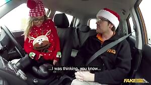 Bimbo has on super cute lingerie under her holiday sweater