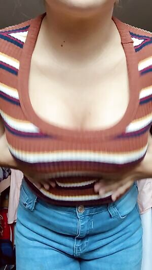 Barely legal boob play 😋