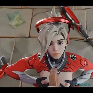 Mercy gets a facial from her foe...