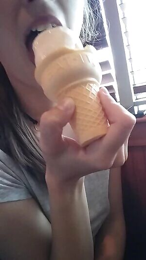 Enjoying something creamy