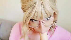 Happily sucking cock like a good slut does.