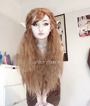 Shy elf girl flashes you