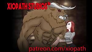 Suspended in the air by a monster with a throbbing horsecock