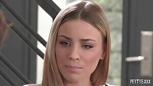 Doctor helps petite babe handle big cock